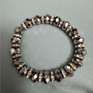 Elegant Silver and Gray Beaded Bracelet